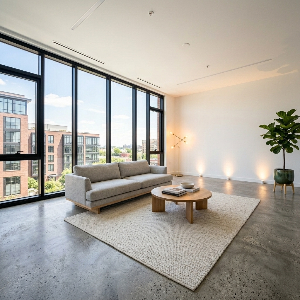 Furnished living room after virtual staging